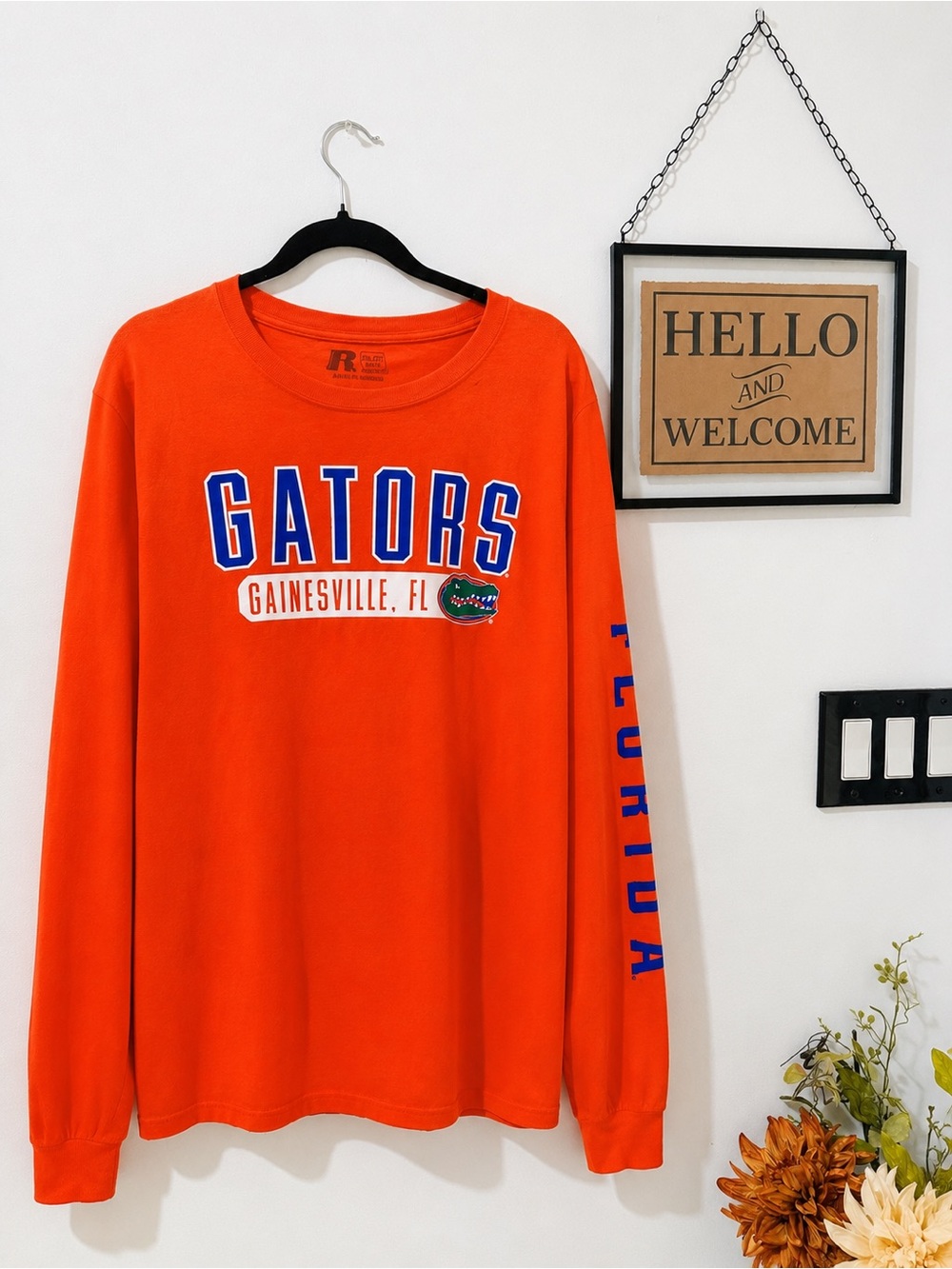 Russell Athletic Orange "Gators Gainesville, FL" Long Sleeve Shirt